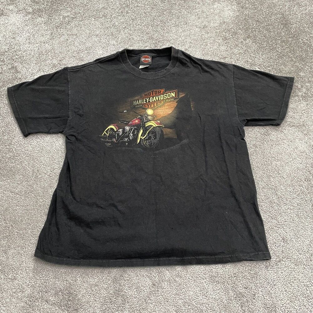 Harley-Davidson Hanes Beefy-T Graphic T-Shirt Womens XL Black Cotton Crew Tee